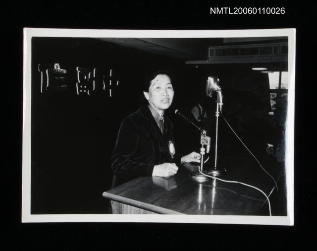 主要名稱：謝冰瑩致詞照圖檔，第1張，共1張