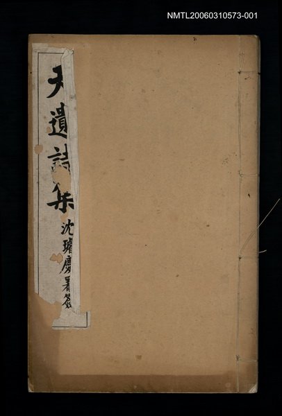 主要名稱：天遺詩集（戊午集—庚申集）圖檔，第1張，共1張