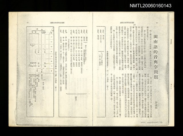 主要名稱：閩南語的音與字問題(影本)圖檔，第1張，共1張