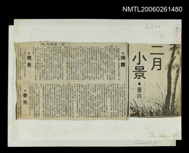 主要標題：二月小景/報紙名稱：台灣時報圖檔，第1張，共1張