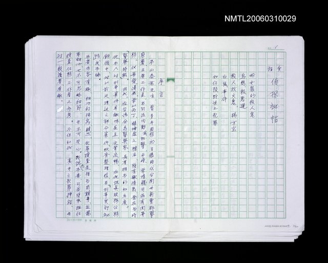 主要名稱：實話偵探祕帖（中文謄稿）/其他-原文：實話偵探秘帖圖檔，第1張，共91張