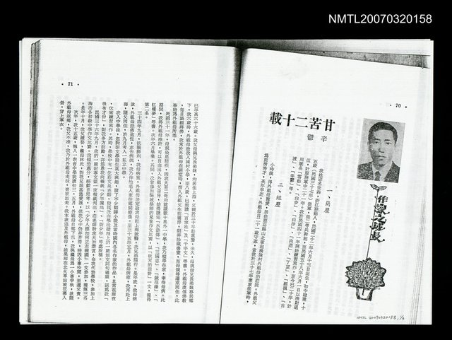 主要名稱：甘苦二十載（影本）圖檔，第1張，共1張