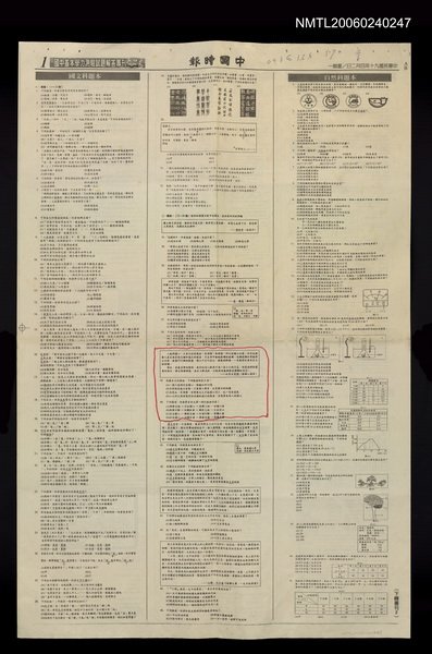 報紙名稱：中國時報/主要標題：90年國中基本學力測驗試題圖檔，第1張，共1張