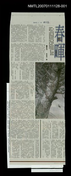 主要標題：春暉（上）/報紙名稱：聯合報圖檔，第1張，共1張