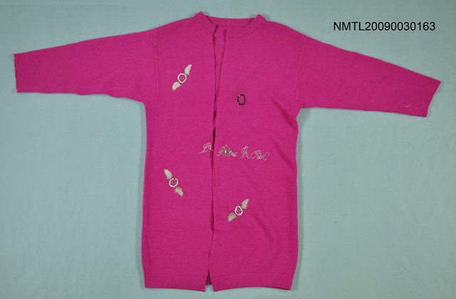 主要名稱：桃紅色針織外衣圖檔，第1張，共1張