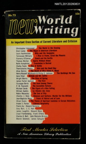 全集題名：NEW WORLD WRITING/主要名稱：FIRST MENTOR SELECTION圖檔，第1張，共1張