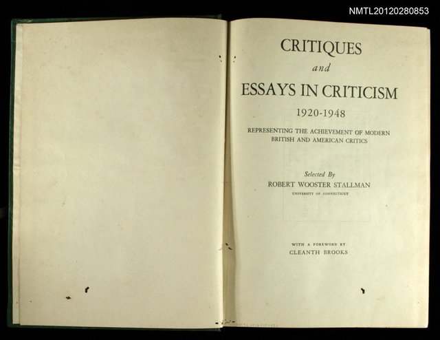 主要名稱：CRITIQUES AND ESSAYS IN CRITICISM圖檔，第2張，共2張