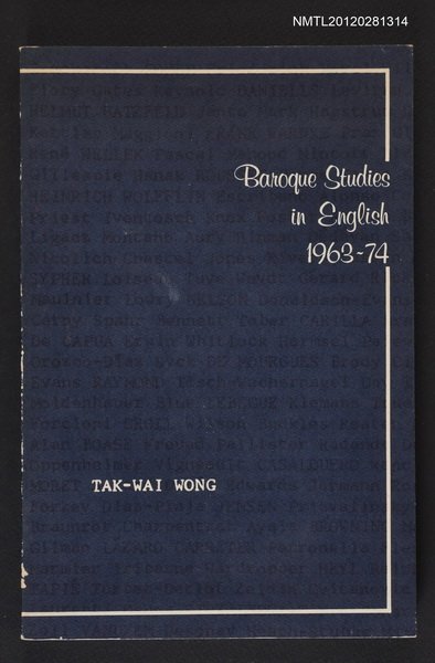 主要名稱：BAROQUE STUDIES IN ENGLISH 1963-74圖檔，第1張，共1張