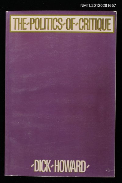 主要名稱：THE POLITICS OF CRITIQUE圖檔，第1張，共1張