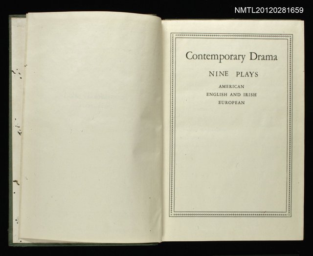 主要名稱：CONTEMPORARY DRAMA：NINE PLAYS圖檔，第2張，共2張