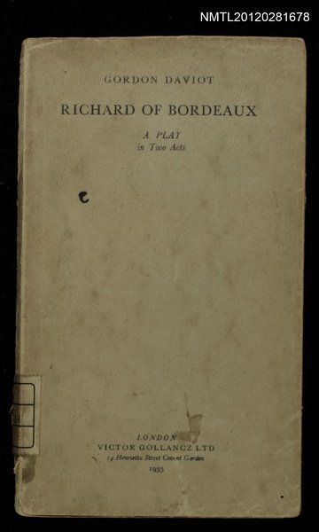 主要名稱：RICHARD OF BORDEAUX圖檔，第1張，共1張