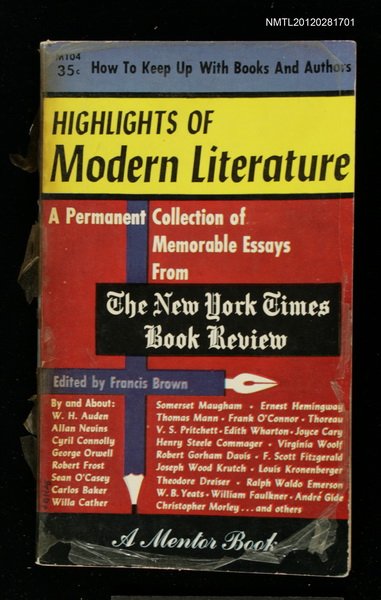 主要名稱：HIGHLIGHTS OF MODERN LITERATURE圖檔，第1張，共1張