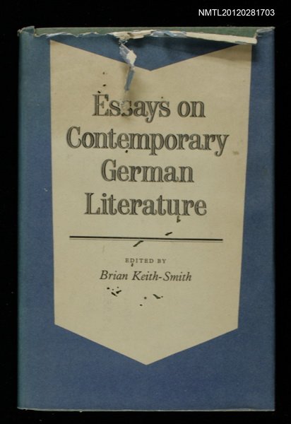主要名稱：ESSAYS ON CONTEMPORARY GERMAN LITERATURE圖檔，第1張，共1張