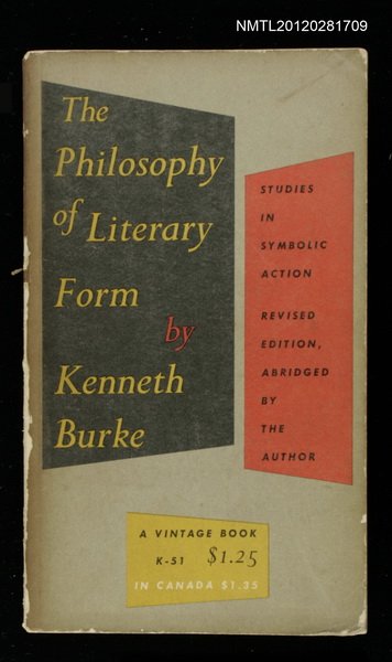 主要名稱：THE PHILOSOPHY OF LITERARY FORM圖檔，第1張，共1張