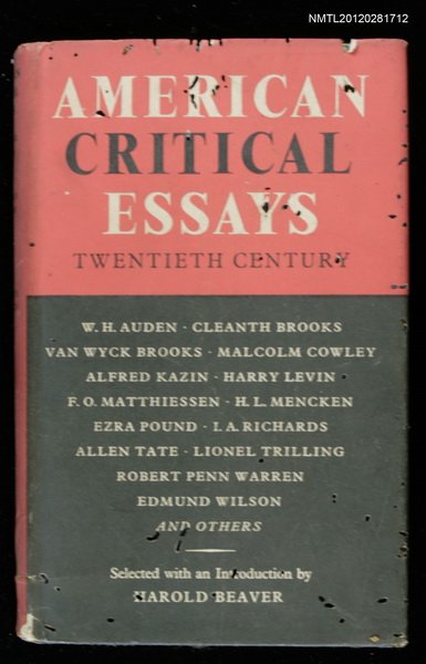 主要名稱：AMERICAN CRITICAL ESSAYS-TWENTIETH CENTURY圖檔，第1張，共1張