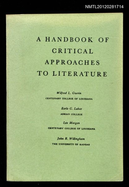 主要名稱：A HANDBOOK OF CRITICAL APPROACHES TO LITERATURE圖檔，第1張，共1張