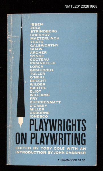 主要名稱：PLAYWRIGHTS ON PLAYWRITING圖檔，第1張，共1張