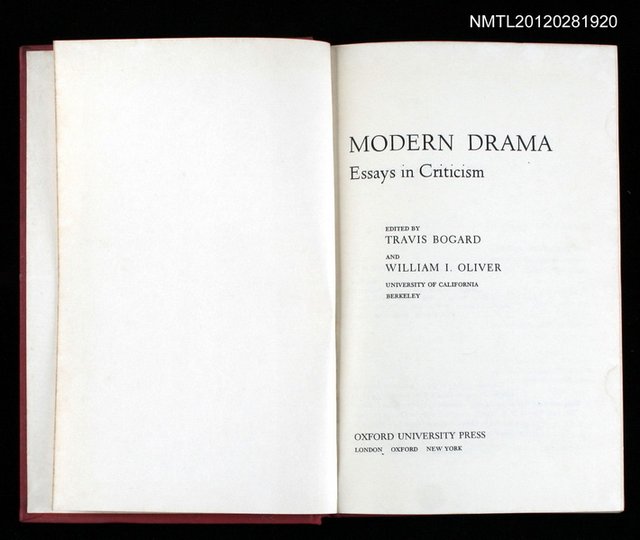 主要名稱：MODERN DRAMA- ESSAYS IN CRITICISM圖檔，第2張，共2張