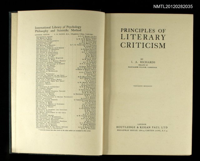 主要名稱：PRINCIPLES OF LITERARY CRITICISM圖檔，第2張，共2張