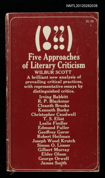 主要名稱：FIVE APPROACHES OF LITERARY CRITICISM圖檔，第1張，共1張