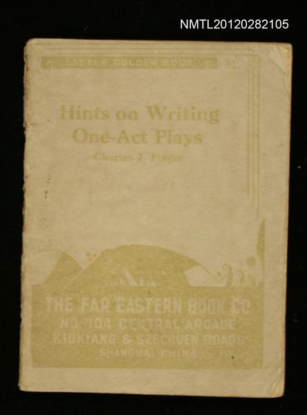 主要名稱：HINTS ON WRITING ONE-ACT PLAYS圖檔，第1張，共1張