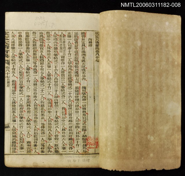 主要名稱：欽定大清會典卷八十七~卷一百圖檔，第2張，共2張