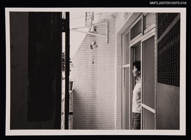 主要名稱：向明的太太居家照（於落地窗）圖檔，第1張，共1張