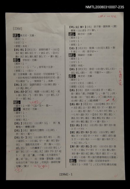 主要名稱：國台對照活用辭典校對稿（236）圖檔，第4張，共4張