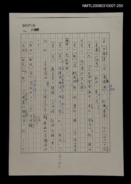 主要名稱：國台對照活用辭典校對稿（251）圖檔，第2張，共3張