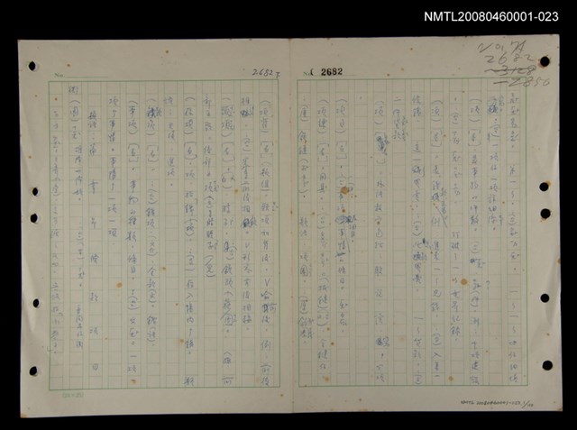 主要名稱：國台對照活用辭典印製手稿/副題名：ㄒ一ㄤˋ~ㄒㄩㄥˋ圖檔，第1張，共101張