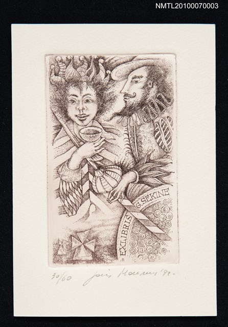 主要名稱：藏書票—唐吉訶德（小丑）圖檔，第2張，共3張