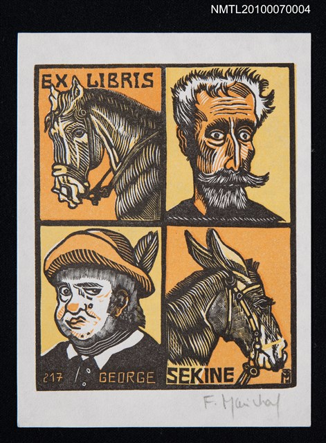 主要名稱：藏書票—唐吉訶德（四格頭像）圖檔，第2張，共3張