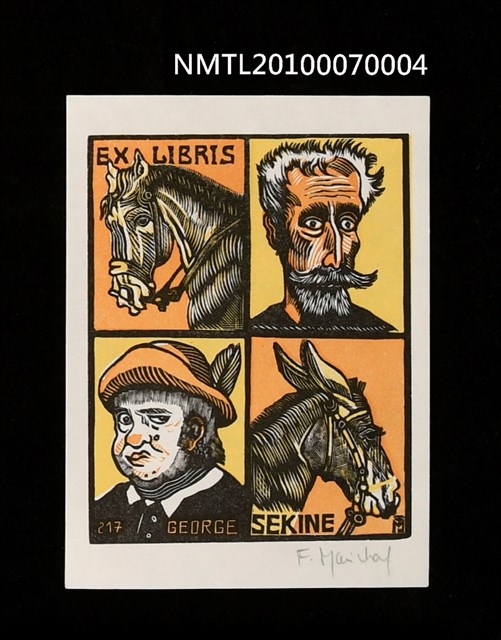 主要名稱：藏書票—唐吉訶德（四格頭像）圖檔，第1張，共3張