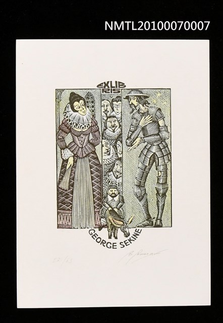 主要名稱：藏書票—唐吉訶德（唐吉訶德與女王）圖檔，第1張，共3張