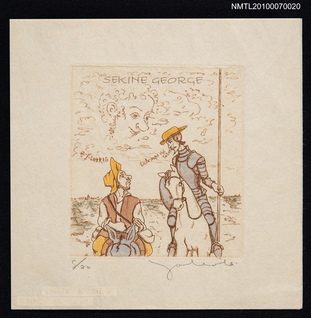 主要名稱：藏書票—唐吉訶德（與僕人對話）圖檔，第2張，共3張