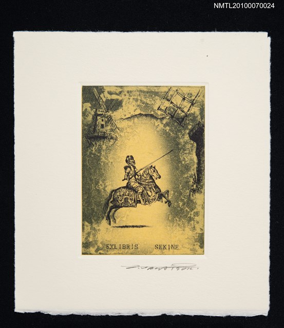 主要名稱：藏書票—唐吉訶德（馬上英姿）圖檔，第2張，共3張