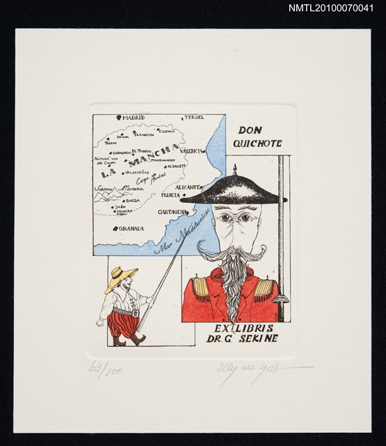 主要名稱：藏書票—唐吉訶德（LA MANCHA地圖）圖檔，第2張，共3張