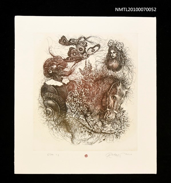 主要名稱：藏書票—唐吉訶德（髮絲飛舞）圖檔，第1張，共3張