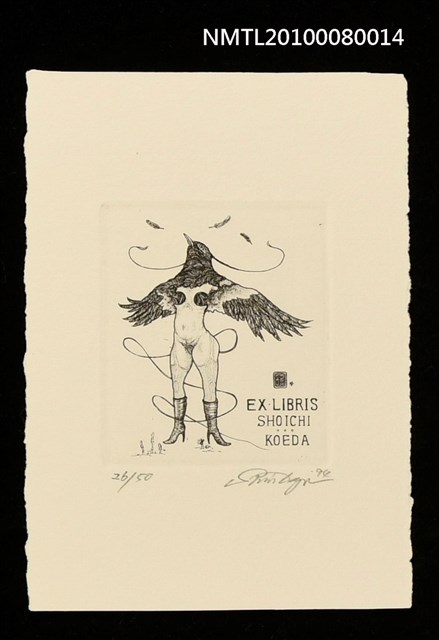 主要名稱：藏書票—Bird-Woman 2（鳥女2）圖檔，第1張，共3張