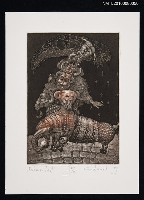 主要名稱：藏書票—Kukeri Fest.（Kukeri慶典）圖檔，第2張，共3張