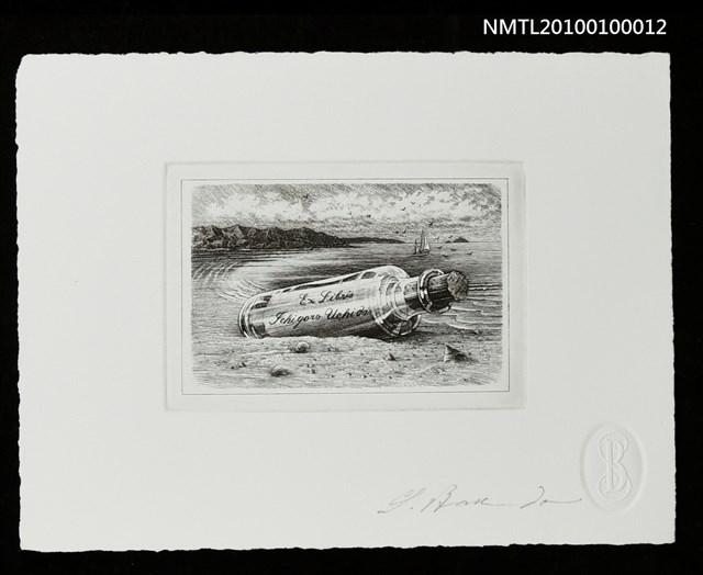 主要名稱：藏書票—Ms. Found in a Bottle（No.2）圖檔，第1張，共2張