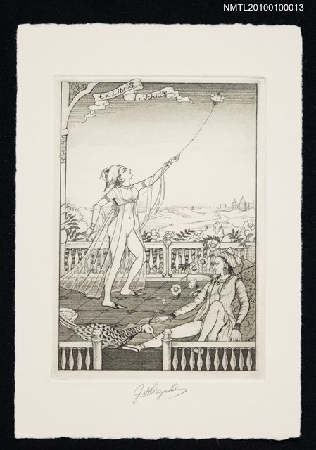主要名稱：藏書票—凧揚（Kite-Flying）圖檔，第2張，共2張