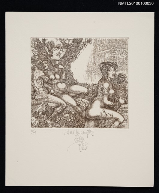 主要名稱：藏書票—Lot and His Daughters圖檔，第2張，共2張