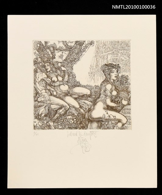 主要名稱：藏書票—Lot and His Daughters圖檔，第1張，共2張