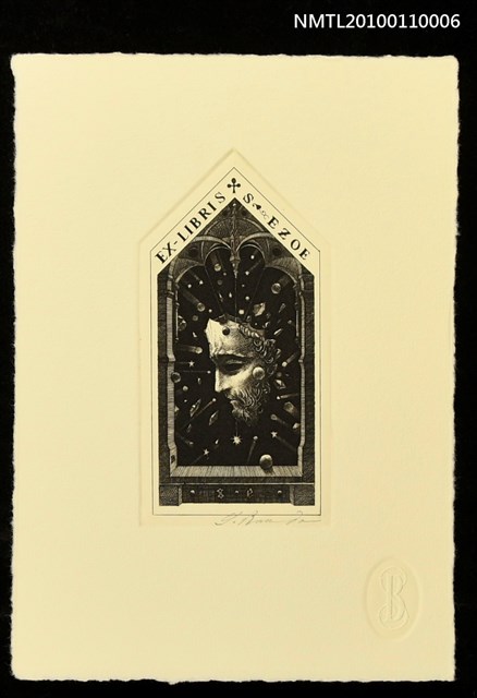 主要名稱：藏書票—男の顏（Man's Face in the Window）圖檔，第2張，共3張