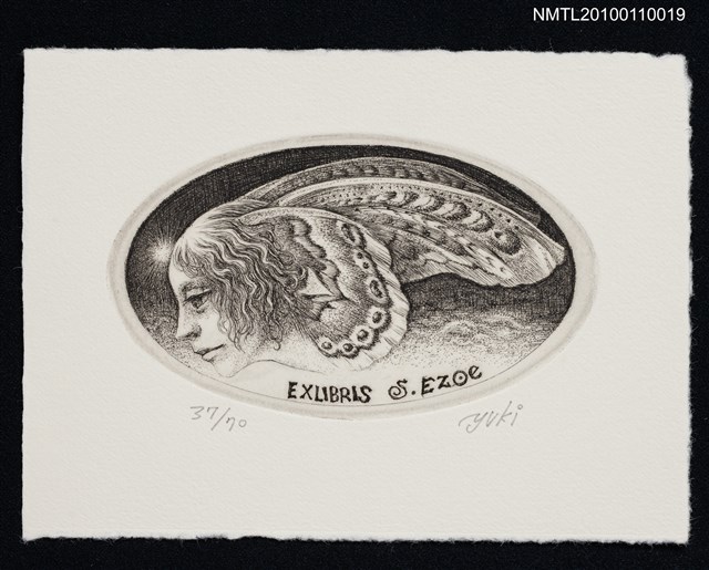 主要名稱：藏書票—蛾（Moth）圖檔，第2張，共3張