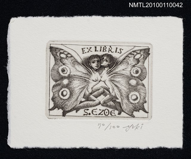 主要名稱：藏書票—蝶々の密談（Secret Talk of Butterflies）圖檔，第2張，共3張