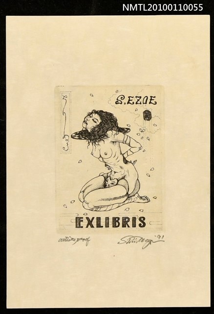 主要名稱：藏書票—狐面（Nude with Fox Mask）圖檔，第2張，共3張