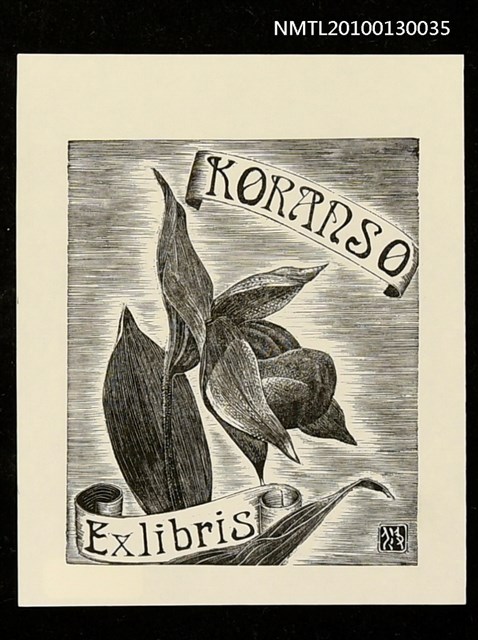 主要名稱：藏書票—敦盛草（Orchid/Atumoriso）圖檔，第1張，共3張