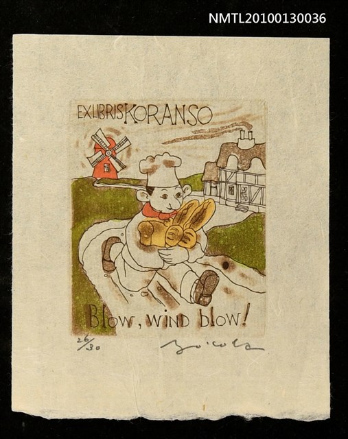 主要名稱：藏書票—まざーぐーすⅡ（Blow, wind blow!）圖檔，第1張，共3張